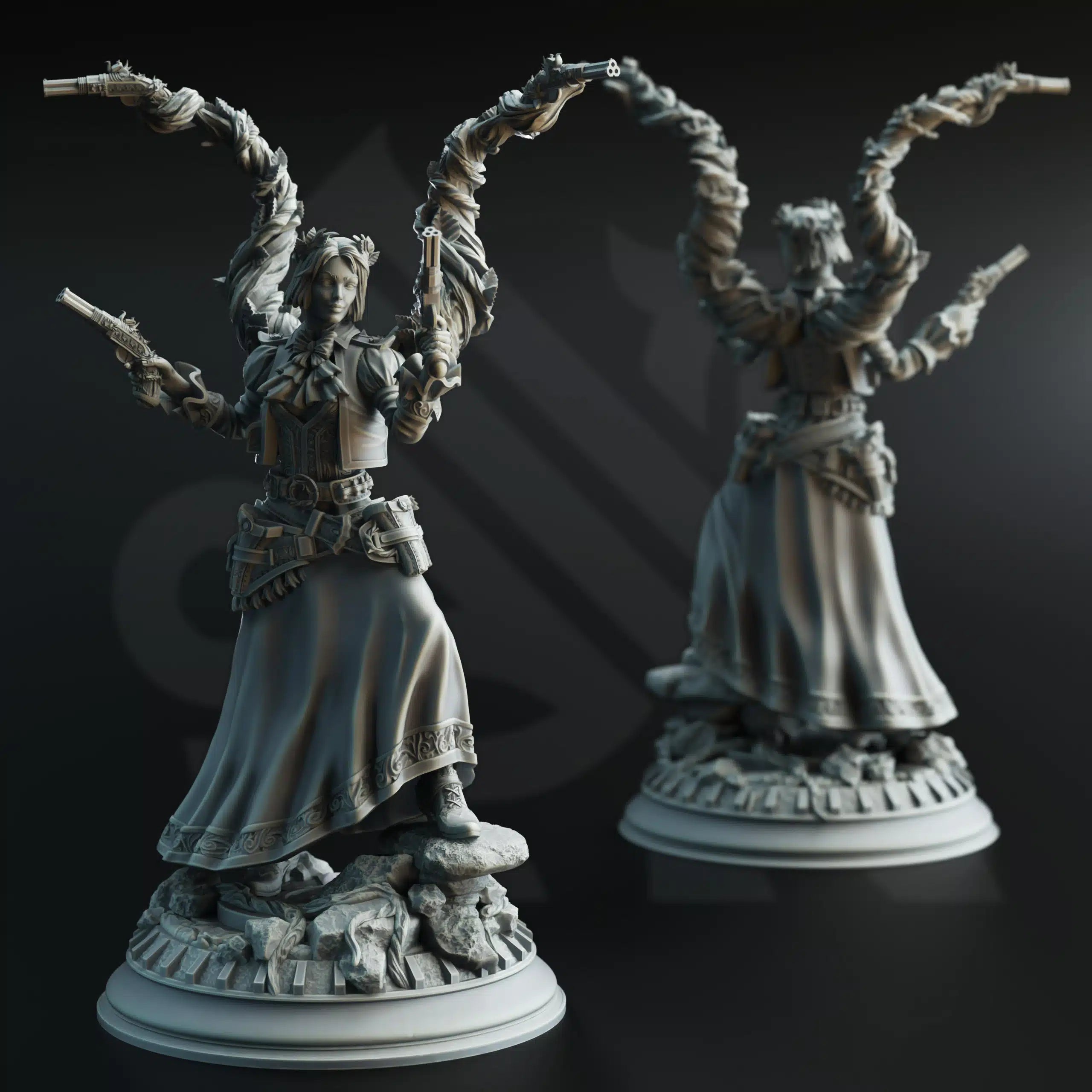 Half Elf Druidic Gunslinger Female D&B Prints